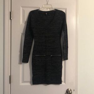Gray and black sweater dress